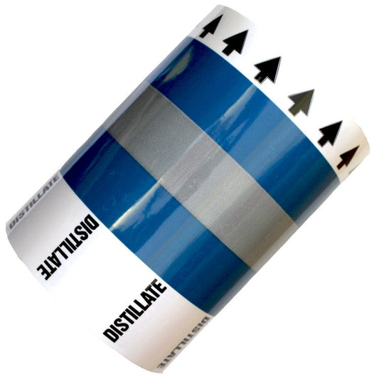 ISO 5011 - DISTILLATE (Arrows) - Banded Marine All Weather Pipe Identification