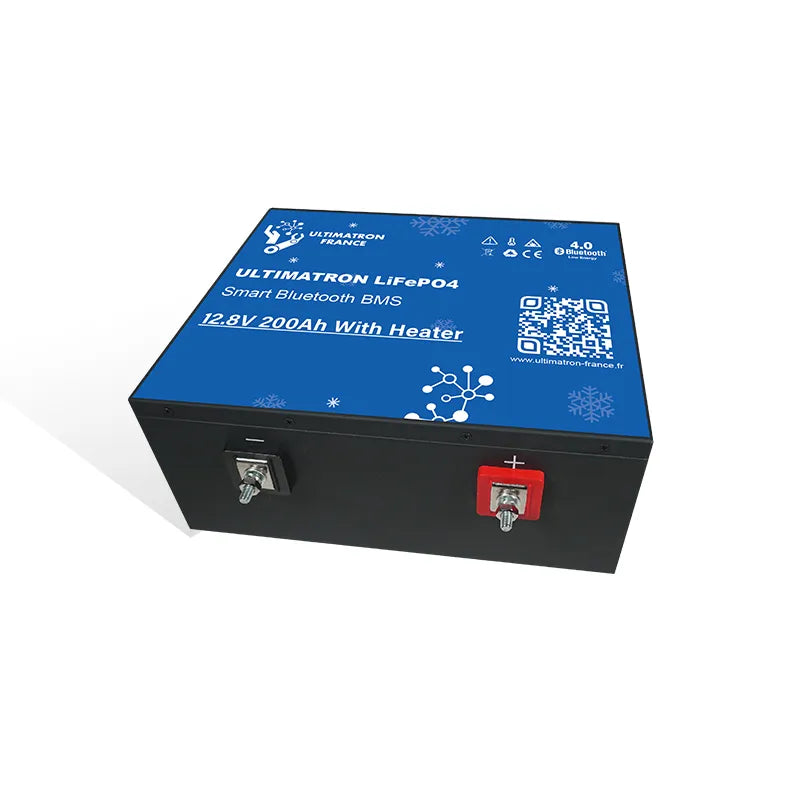 Ultimatron 12.8V 200Ah LiFePO4 Under-Seat Lithium Battery with Smart BMS, Bluetooth, and Heating