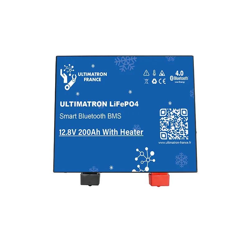 Ultimatron 12.8V 200Ah LiFePO4 Under-Seat Lithium Battery with Smart BMS, Bluetooth, and Heating