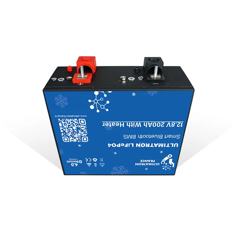 Ultimatron 12.8V 200Ah LiFePO4 Under-Seat Lithium Battery with Smart BMS, Bluetooth, and Heating
