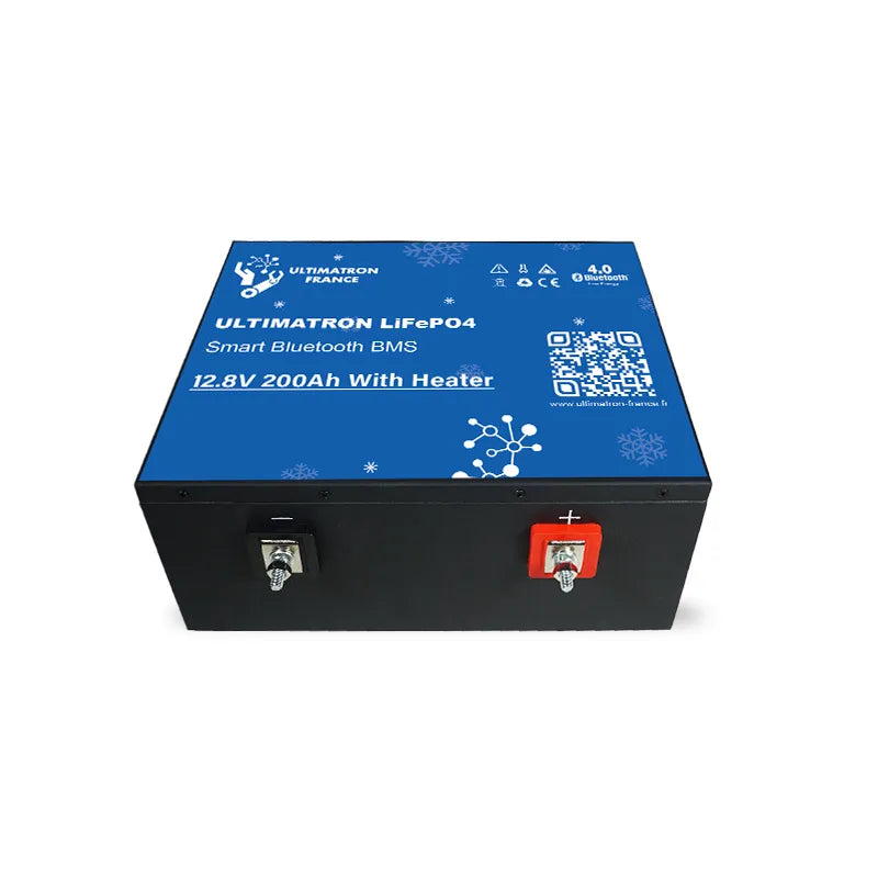Ultimatron 12.8V 200Ah LiFePO4 Under-Seat Lithium Battery with Smart BMS, Bluetooth, and Heating