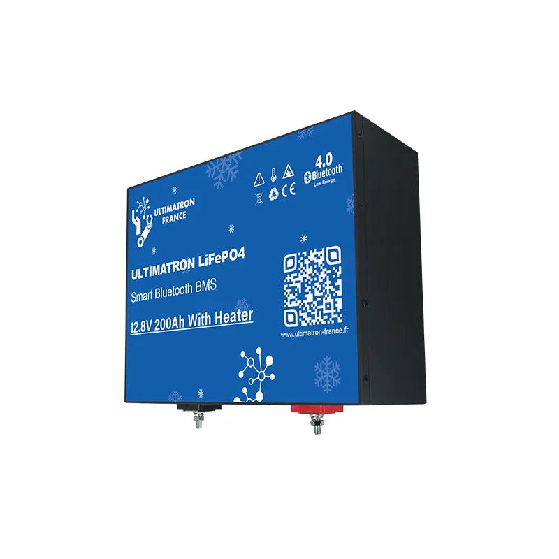Ultimatron 12.8V 200Ah LiFePO4 Under-Seat Lithium Battery with Smart BMS, Bluetooth, and Heating