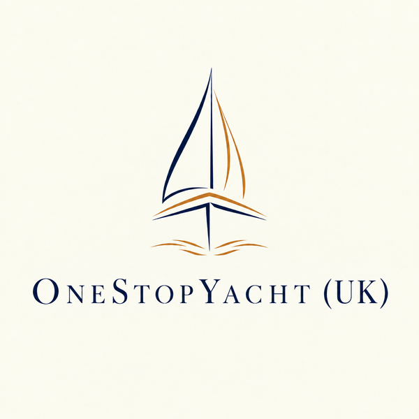 OneStopYacht (UK) logo with ochre accents